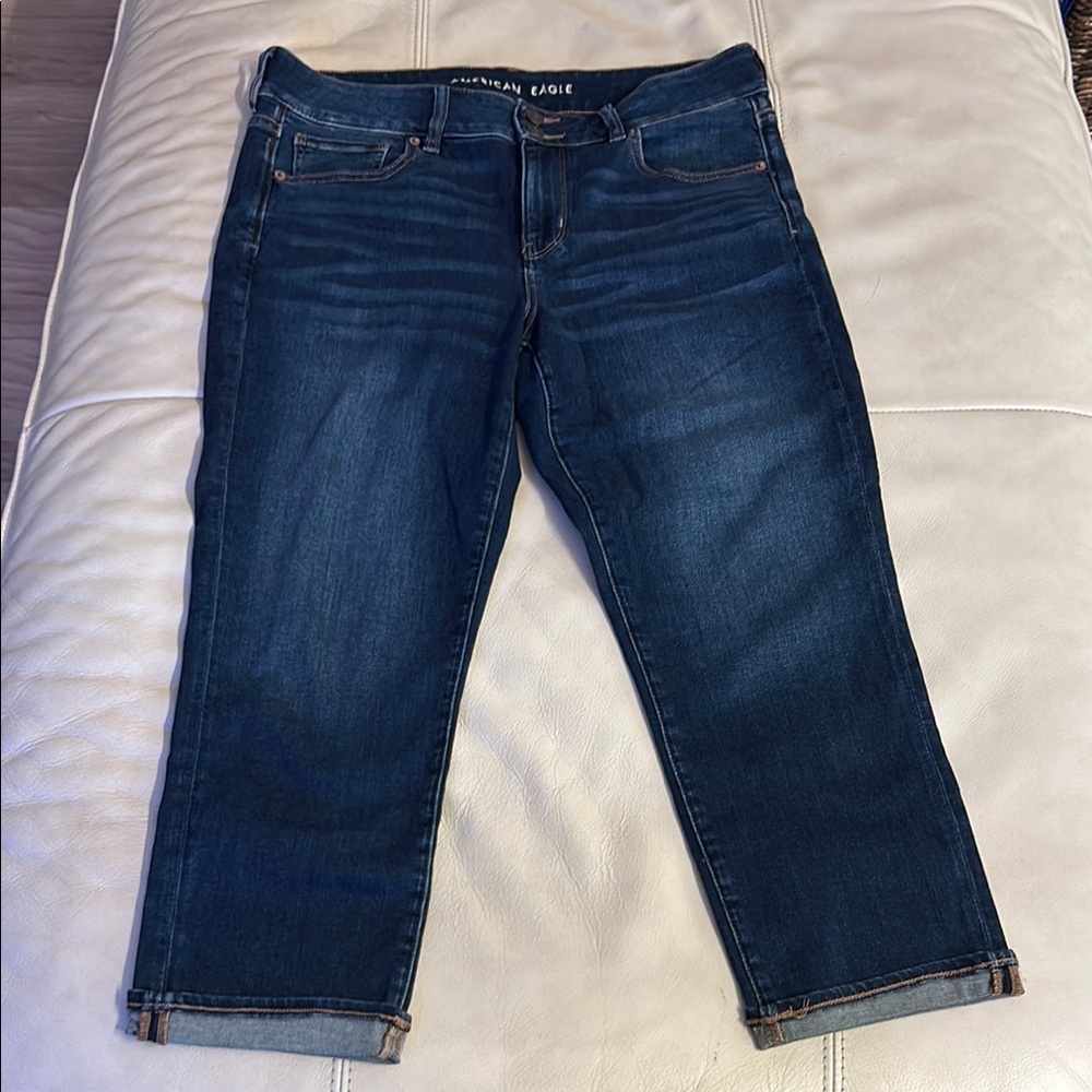 American Eagle Outfitters Blue Ankle Cropped Jeans